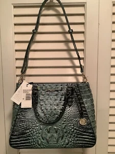 Brahmin Obsidian Evergreen Teal Leather Bag With Tags BRAND NEW & VERY RARE! - Picture 1 of 10