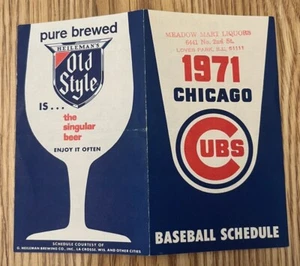 VINTAGE 1971 CHICAGO CUBS LARGER SIZE POCKET SCHEDULE - RARE! - Picture 1 of 4