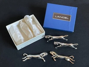 Bel ensemble de Porte couteaux LANCEL en métal argenté Chevaux   - Imagen 1 de 5