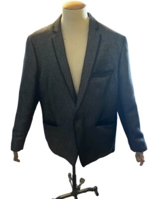 Jaqueta de festa INC International slim fit preta e prata brilhante tamanho XXL - Imagem 1 de 4