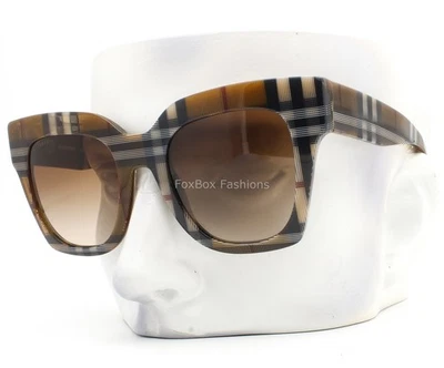 Очки солнцезащитные Burberry Kitty BE 4364 3967/13 классические коричневые клетчатые с чехлом - Изображение 1 из 4