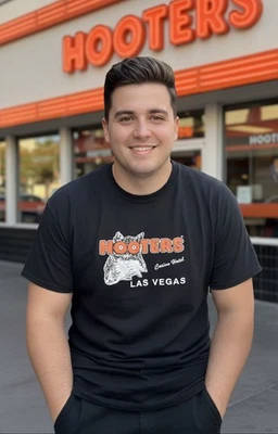 "Camiseta Hooters Las Vegas negra para hombre talla 2XL, XXL 25""x29""" Foto 1 de 4