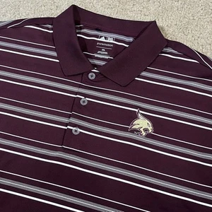 Camiseta polo a rayas rojas Adidas de Texas State Bobcats para hombre talla 2XL - Imagen 1 de 5