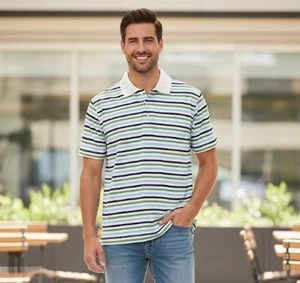 Peter Millar Polo Golf Camicia Estiva Comoda Uomo Righe Manica Corta Uomo L - Foto 1 di 5