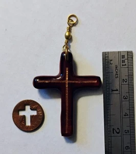 Heavy Amber 2" Cross & Cross Cut in a Penny * 2 for 1 * - Bild 1 von 2