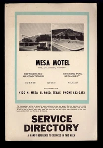 MESA MOTEL El Paso Texas - Service Directory MAP - Restaurants & things to do - Picture 1 of 3