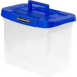 Bankers Box Heavy Duty Plastic File Storage 14 1/4 x 8 3/5x 11 Clear 0086301 - Picture 1 of 9