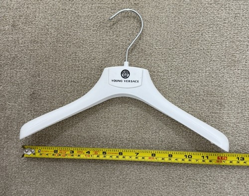 Appendiabiti in plastica antiscivolo Young Versace logo bianco 30 cm bambini nuovo