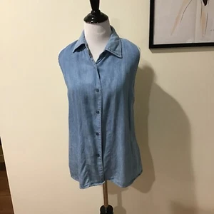 Jen's Pirate Booty Denim Super Soft Tencel Halter Top - Picture 1 of 8