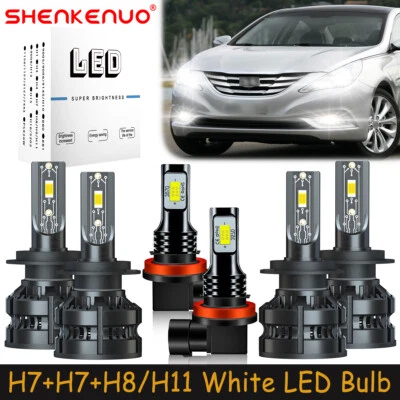 For Hyundai Sonata 2011-2014 Combo LED Headlight Bulb High Low Beam Fog Light Z8 - Image 1 of 4