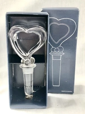 Новый в коробке Винтажный Towle прозрачный полный свинец австрийский кристалл в форме сердца винная бутылка пробка - Изображение 1 из 4