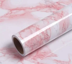 Pink Marble Wallpaper Peel & Stick Self Adhesive Heavy/Thick Lot Of 4 New/Unused - Picture 1 of 10