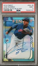 2014 Topps Finest Jose Ramirez Rookie Auto Autograph Blue Refractor PSA 9 /125