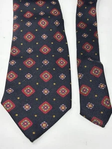 Corbata Polo Ralph Lauren 58 1/2" x 3" Hecha a Mano EE. UU. Seda Italiana Negra Roja - Imagen 1 de 5