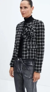 Mango Maxi floral tweed jacket Size S - Picture 1 of 10