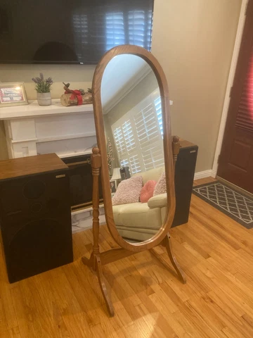 Solid Wood  Dressing Mirror, Full Size  Mirror Cover