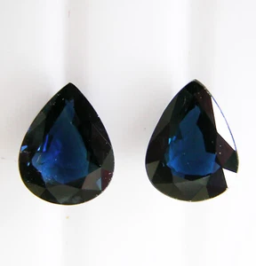 AUST BLUE SAPPHIRES 3.57ct!! PAIR EXPERTLY FACETED IN GERMANY +CERT AVAILABLE - Picture 1 of 1