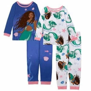 Ariel Character Kids' 4-piece Cotton Pajama Set Size 6 New with Tags! - Picture 1 of 7