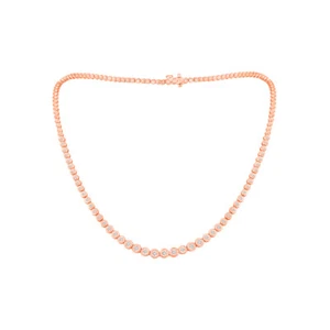10K Rose Gold Round 0.5Ct Lab Grown Diamond Tennis Necklace 18" for Women - Picture 1 of 1