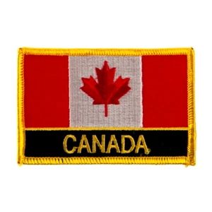 PARCHE BORDADO BANDERA CANADÁ CON NOMBRE - PLANCHADO - NUEVO 2,5 X 3,5" - Imagen 1 de 1