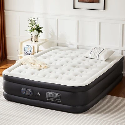 Air Mattress With Coil Beam Support, Plush Velvety Top Hold Up To 660 Pounds - Image 1 of 4