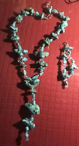 Beautiful Natural Turquoise Necklace Native American Vintage - Picture 1 of 7