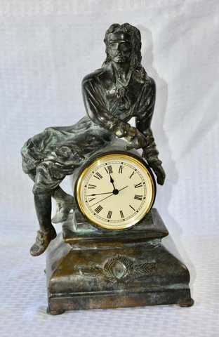 Maitland-Smith Patinated Bronze Figural Sculpture Mantel Clock Cover