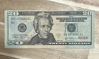 $20 dollar bill  2004 miscut error/ Misprint - FREE SHIPPING - $74.99 OBO - Image 1 of 4