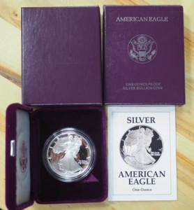 1991 American Eagle Silver Proof Dollar - BOX + COA! - FREE SHIPPING! - Picture 1 of 4