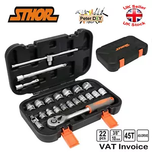 Yato 58661 Sthor 22 Ppcs 3/8" Ratcheting Socket Bit Reversible Ratchet Set - Picture 1 of 3