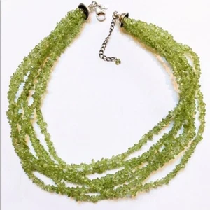 Silpada Jewelry Necklace Green 6 Strand Peridot, 2" extender 17.5" - Picture 1 of 3