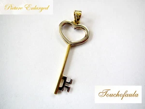 14K 2 TONE SCHLÜSSEL ANHÄNGER 1,7 GRAMM HOCHGLANZPOLIERT MADE IN ITALY. - Bild 1 von 3