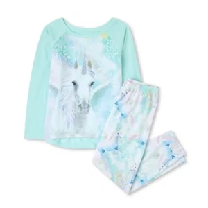 Girls' Big Long Sleeve Unicorn Cloud Pajama PJ Set Size 10 - Picture 1 of 5