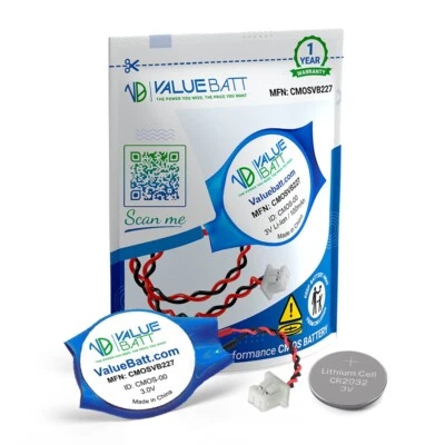 VALUEBATT Replacement RTC BIOS CMOS Battery For Dell Inspiron 15 3593 5551 CR2032 2 Pin