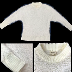 143 Story by Line Up Fuzzy Sweater Soft Ivory Cream Pullover Women Small ITY1049 - Picture 1 of 21