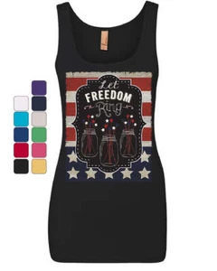 Let Freedom Ring Women's Tank Top American Flag Independence 4th of July Top - Picture 1 of 6