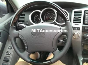 Toyota TACOMA 2005-11 PIANO wood Black Genuine leather steering wheel-STANDARD - Picture 1 of 7