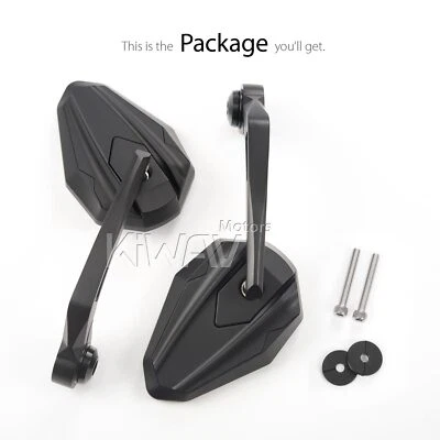 Pair of bar end mirrors 4Rizz black fits Royal Enfield Interceptor 650 - Image 1 of 4