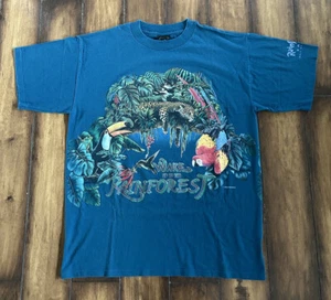 Vintage Rainforest Cafe T-Shirt Size Large Habitat Made In USA Nature - Picture 1 of 8