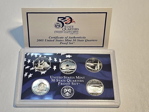 2005 United States Mint 50 State Quarters Proof Set Certificated San Francisco Cover