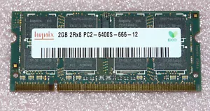 2GB 2Rx8 DDR2 RAM 800MHz PC2-6400S-666-12 Hynix Notebook Arbeitsspeicher - Bild 1 von 1