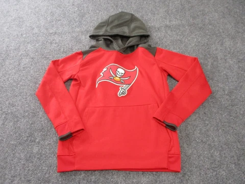 Tampa Bay Buccaneers Sweatshirt Boy's Small Red Polyester Youth Hoodie * Cover
