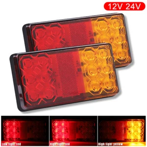 2x Utility Trailer Truck LED Tail Light Kit Stop Rear Brake Turn Indicator Lamp - Picture 1 of 16