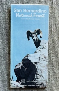 Vintage San Bernardino National Forest Road Map Hiking Guide 1988 Pamphlet - Picture 1 of 17