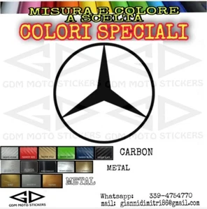 Adesivo PRESPAZIATO REPLICA logo MERCEDES COLORI METAL - Picture 1 of 15
