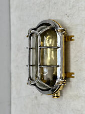 Nautical Style Marine Brass Passage Cover Lamp With Aluminum Cage - Lot of 2