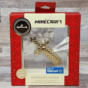 2020 Hallmark Premium Gold Ornament Minecraft Sword Christmas Walmart Exclusive - Picture 1 of 7