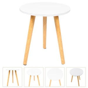Balcony Tea Table Round Nesting Tables Wood End Table Round Side Table - Picture 1 of 12