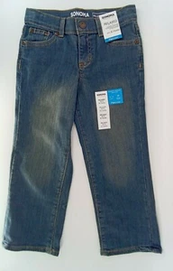 Sonoma Boys Relaxed Jeans Size 4 Husky Stretch Adjustable Waist Blue Snap - Picture 1 of 8