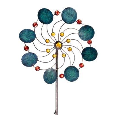 CIM Metall Windrad Exotic Flower Jade Ø34cm Höhe 122cm Windspiel Deko Garten - Bild 1 von 3